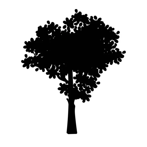 Sílhueta Árvore Ilustrações Vetoriais Para Paisagens Desenhos Florais — Vetor de Stock