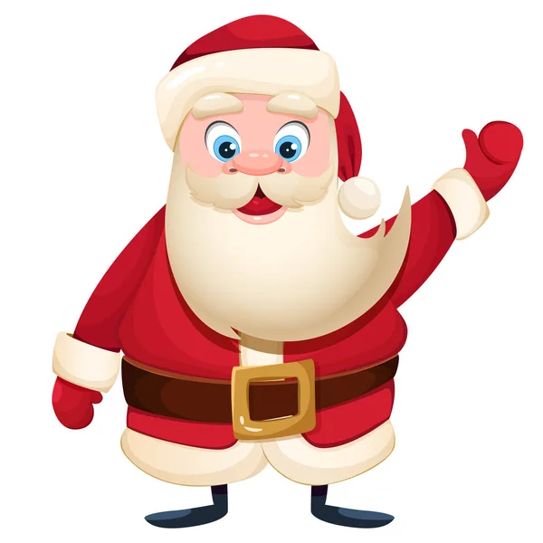 Desenhos Animados Papai Noel Trajes Vermelhos Mostra Gosto Feliz Natal —  Vetores de Stock