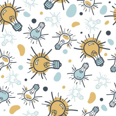 Ampulle kusursuz desen. Vektör karalama çizimi.