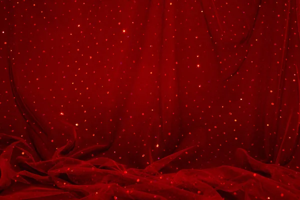Dark Elegant Wallpaper Made Red Tulle Fabric Sequins Aesthetic Fashion — стоковое фото