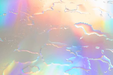 Bulanık çözünmüş, soyut, yanardöner folyo duvar kağıdı dokusu. Holografik yumuşak pastel renk arkaplanı. Moda yaratıcı eğilim. Renkli gökkuşağı gradyan poster, afiş arkaplan. Asgari sıvı alçak akış, tek boynuzlu at estetiği konsepti.