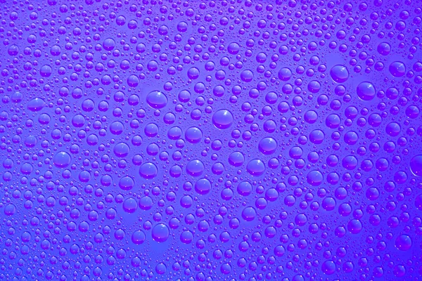 Estetiska Vattendroppar Blå Och Lila Rainbow Lutning Bakgrund Holografiska Mjuka — Stockfoto