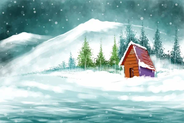 Ručně Malované Akvarel Kresba Pro Vánoce Šťastný Nový Rok Pozadí — Stockový vektor