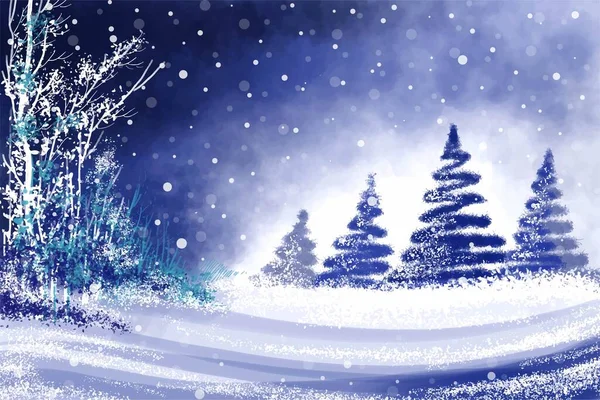 Dibujo Acuarela Pintado Mano Para Navidad Feliz Año Nuevo Fondo — Vector de stock