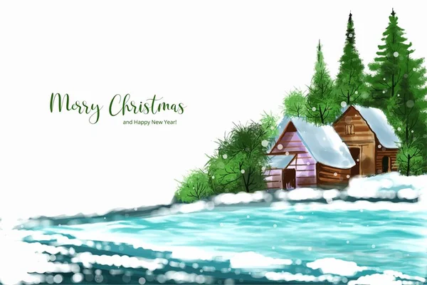 Christmas winter scenery of cold weather and frost christmas tree background