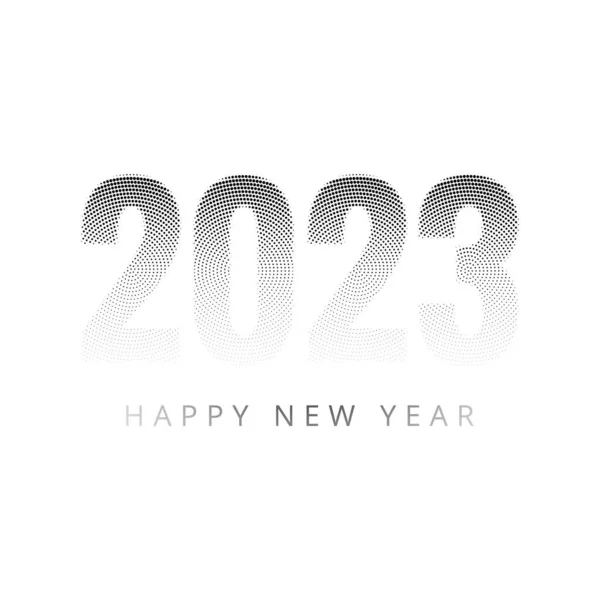 New year dotted 2023 holiday card on white background