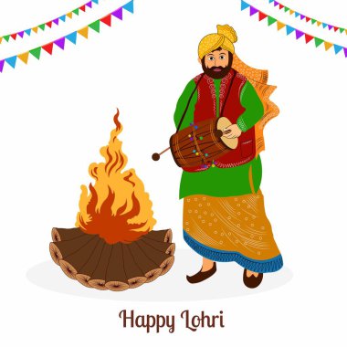 Punjab Hindistan 'daki mutlu Lohri festivali