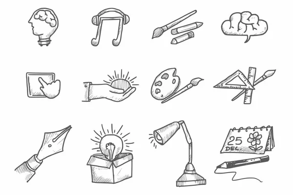 Hand Draw Business Idea Doodles Sketch Design — Stock Vector