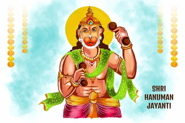 Hanuman Jayanti Celebration Greeting Card Background — Stok Vektör