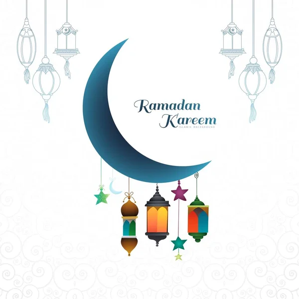 Ramadan Karäem Grußkarte Für Muslimischen Feiertag — Stockvektor