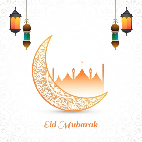 Felice Eid Mubarak Bella Carta Sfondo — Vettoriale Stock