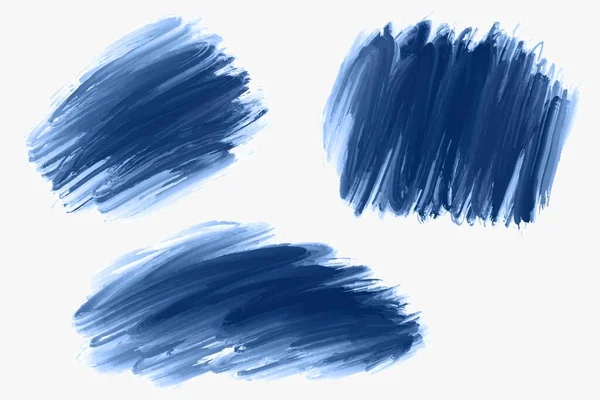 Modern Kék Ecset Stroke Készlet Akvarell Design — Stock Vector