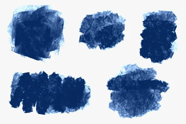 Μοντέρνο Μπλε Πινέλο Εγκεφαλικό Επεισόδιο Σύνολο Υδατογραφία Σχεδιασμό — Διανυσματικό Αρχείο