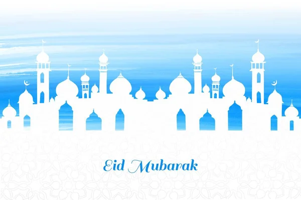 Eid Mubarak Moslim Wenskaart Festival Achtergrond — Stockvector