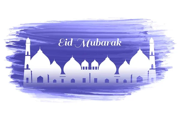 Eid Mubarak Musulmano Biglietto Auguri Festival Sfondo — Vettoriale Stock