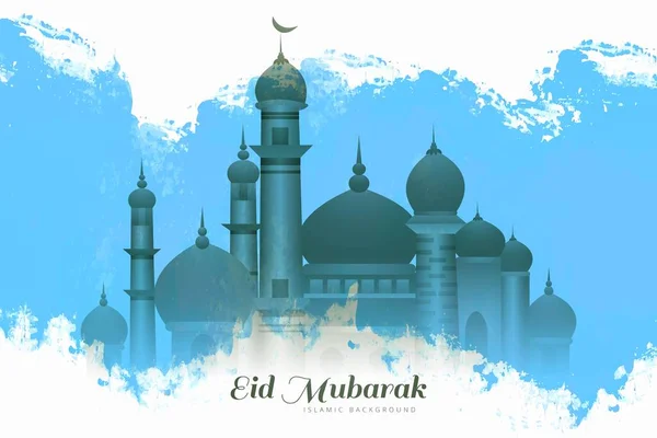 Abstrait Mosquée Islamique Eid Moubarak Carte Fond — Image vectorielle
