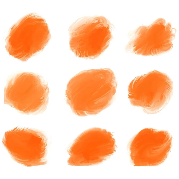 Ručně Kreslit Oranžový Kruhový Tah Štětcem Akvarel Design — Stockový vektor