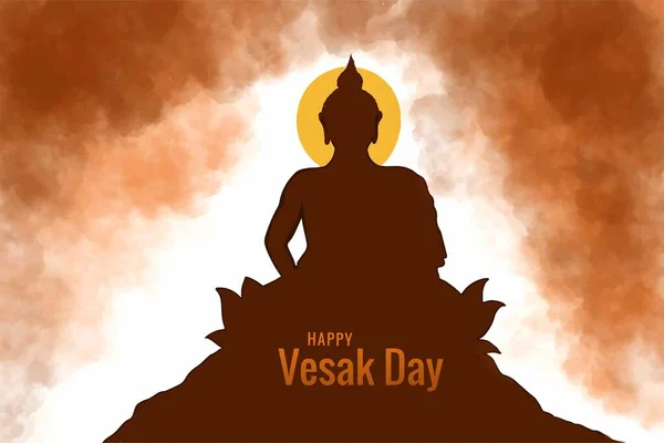 stock vector Happy vesak day buddha purnima wishes celebration card background