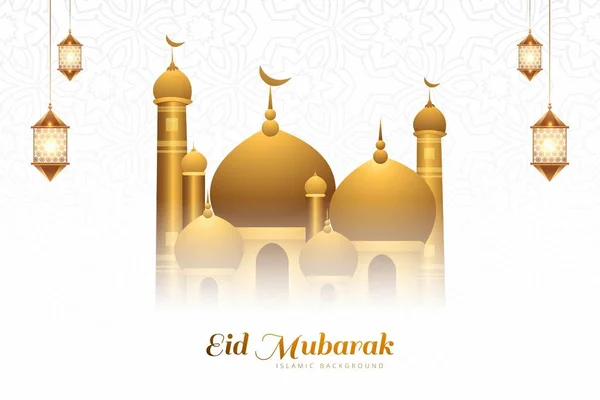 Eid Mubarak Islamico Biglietto Auguri Sfondo — Vettoriale Stock