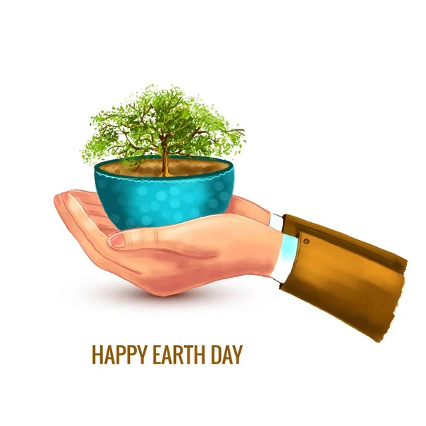 Иллюстрация Счастливой Земли Празднования Экологической Безопасности — стоковый вектор