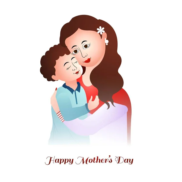 Happy Mothers Day Mom Child Love Card Background — Stock Vector
