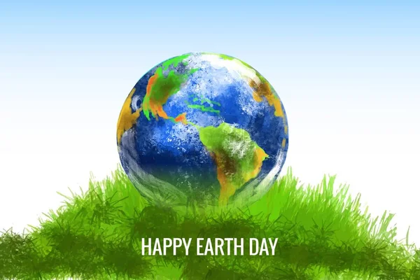 Illustration Eines Happy Earth Day Umweltkonzepts Kartenrückseite — Stockvektor