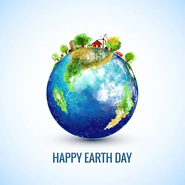 Happy Earth Day Konzept Zur Rettung Des Planeten Hintergrund — Stockvektor