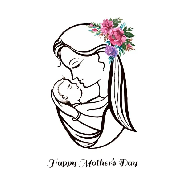 Arte Moderno Para Madres Felices Día Mamá Diseño Tarjetas Amor — Archivo Imágenes Vectoriales