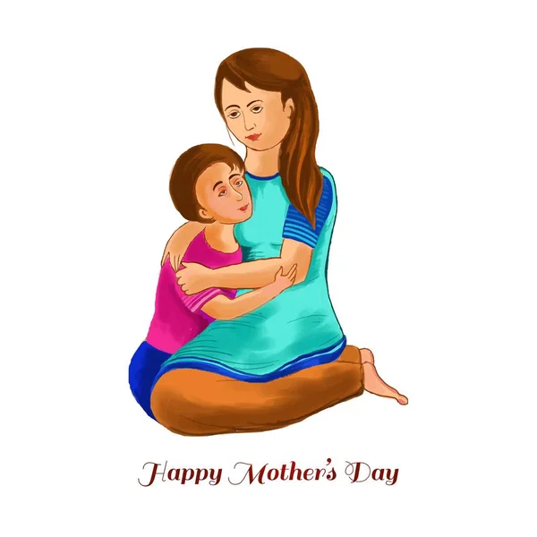 Feliz Dia Mães Mãe Criança Amor Cartão Fundo — Vetor de Stock
