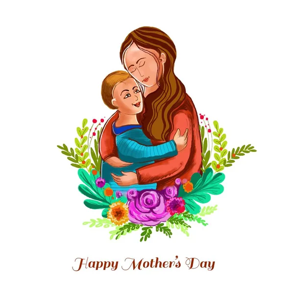Feliz Día Madre Tarjeta Felicitación Fondo Encantador — Archivo Imágenes Vectoriales
