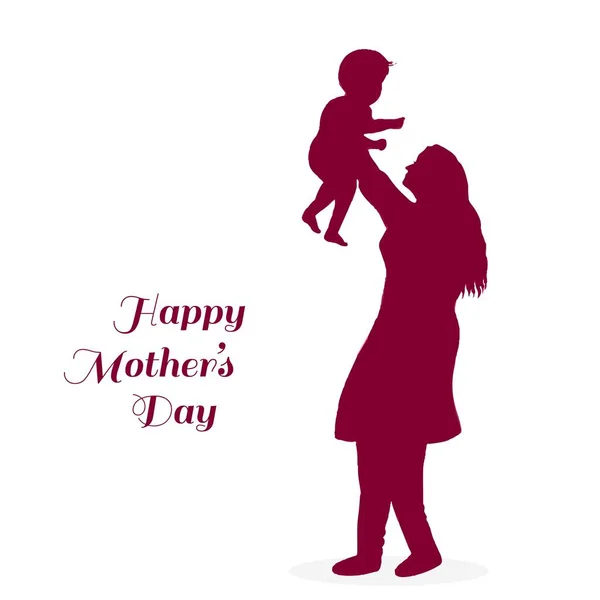 Dia Mães Bonitas Para Mulher Criança Amor Cartão Fundo — Vetor de Stock