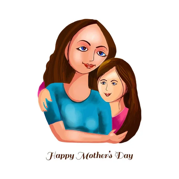 Dia Das Mães Para Mãe Menina Fundo Cartão Amor — Vetor de Stock