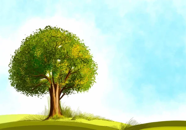 Abstrato Paisagem Verde Árvore Fundo —  Vetores de Stock