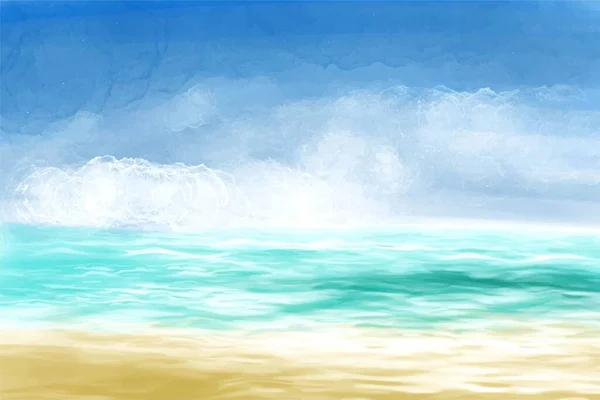 아름다운 해변의 배경으로 둘러싸인 대의해 — 스톡 벡터