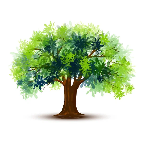 Isolerad Träd Vit Bakgrund — Stock vektor