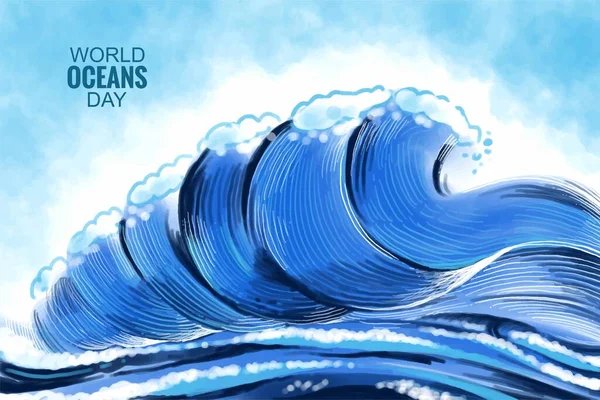 Schöne Meereswellen Hintergrund Des Ozeans — Stockvektor