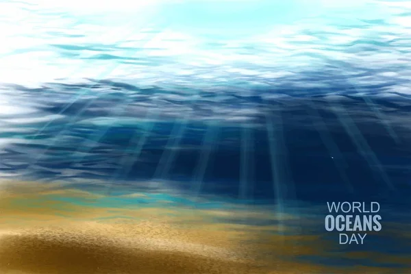 Meereswellen Unter Wasser Welt Ozean Tag Hintergrund — Stockvektor