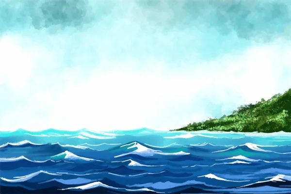 Ozean Unter Wasser Blaue Welle Hintergrund — Stockvektor