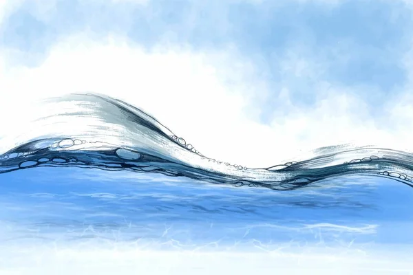 Suyun Altındaki Deniz Dalgaları Okyanus Günü Arka Planı — Stok Vektör