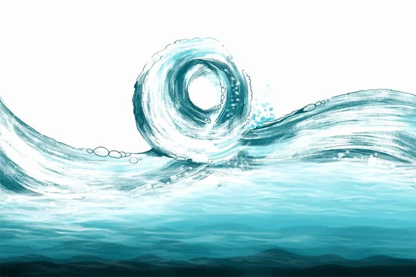 Mořské Vlny Pod Vodou Svět Oceánu Den Pozadí — Stockový vektor