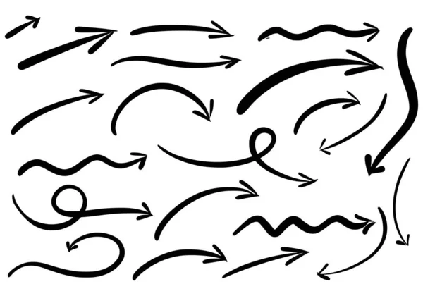 手描きの創造的な矢印セットデザイン — ストックベクタ