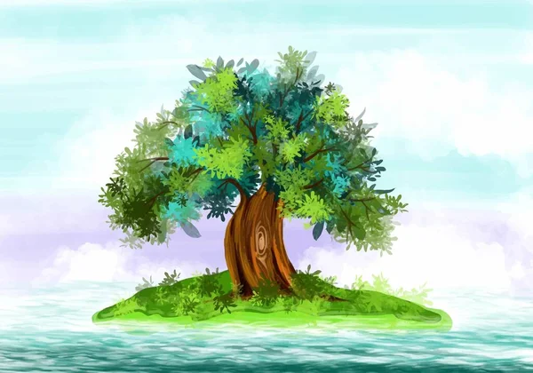 Schöne Landschaft Baum Hintergrund — Stockvektor