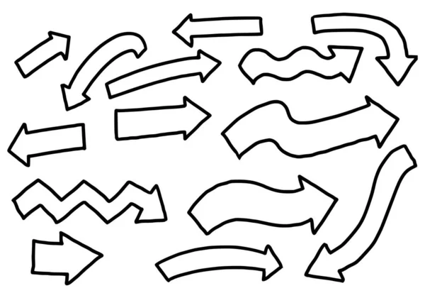 Set Flèche Élégant Dessiné Main — Image vectorielle
