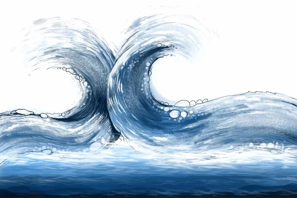 Морская Волна Подводный Мир День Океана Фон — стоковый вектор