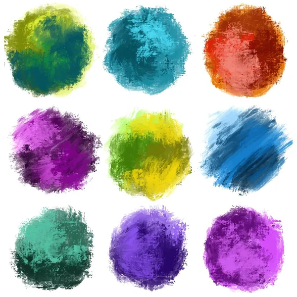 Abstrait Coloré Éclaboussure Aquarelle Set Design — Image vectorielle