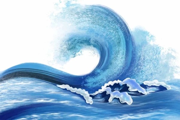 Ωκεανό Βυθού Μπλε Κύμα Φόντο — Διανυσματικό Αρχείο