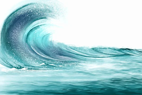 Elegante Océano Mar Azul Onda Fondo — Vector de stock