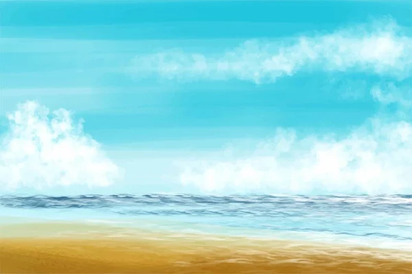 海滨风景夏季度假背景 — 图库矢量图片