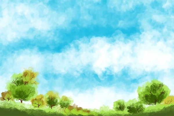 Tájkép Gyönyörű Felhő Természet Design — Stock Vector
