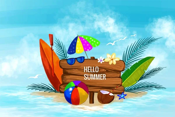 Sommerzeit Urlaub Illustration Hintergrund — Stockvektor